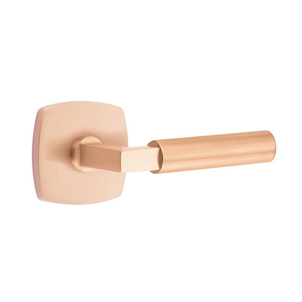 Emtek - Concealed Fastener, Select Passage, Urban Modern Rosette SRG, L-Square Stem SRG, Smooth Handle SRG - Satin Rose Gold