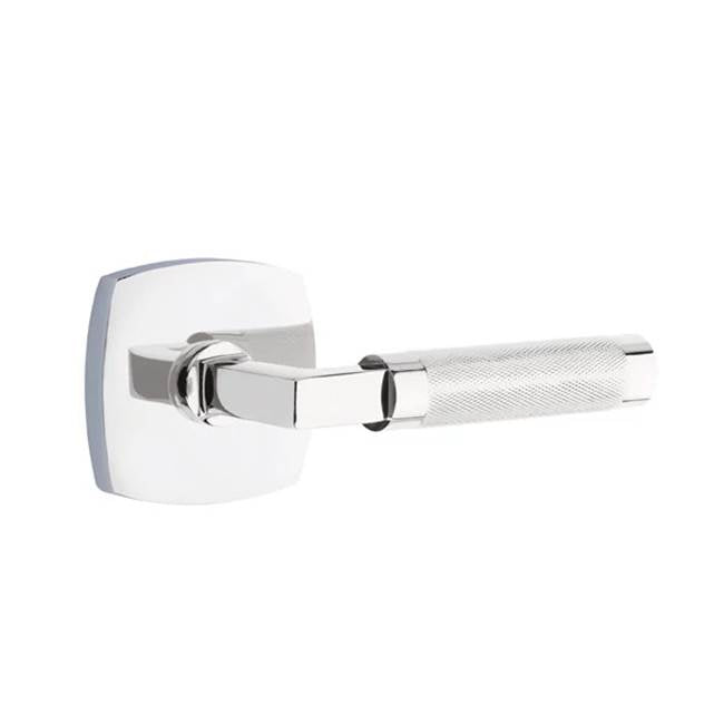 Emtek - Concealed Fastener, Privacy, Urban Modern Rosette US26, L-Square Stem US26, Knurled Handle US26 - Polished Chrome