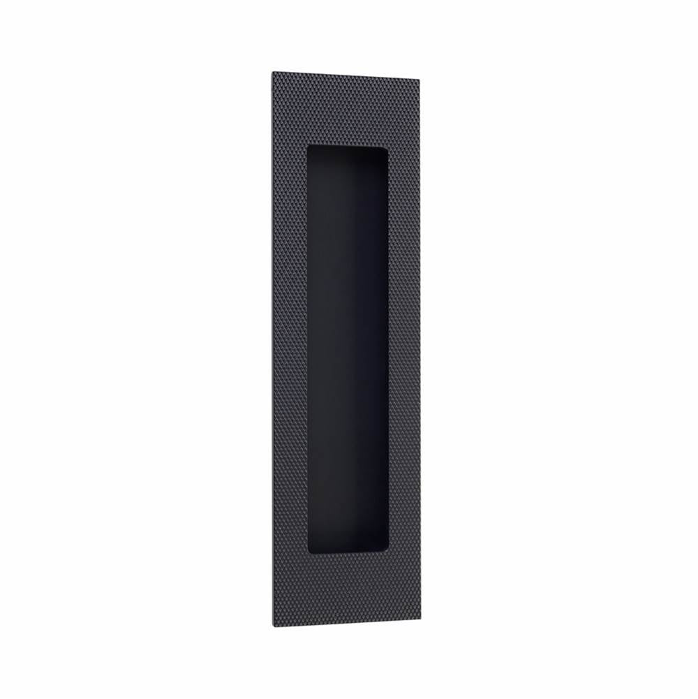 Emtek - Modern Rectangular, 7'' Knurled Flush Pulls with plain pocket, US19 - Flat Black