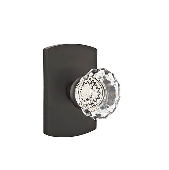 Emtek - Concealed, Passage, No.4 Rosette, Astoria Clear Knob, FB - Flat Black Bronze Patina