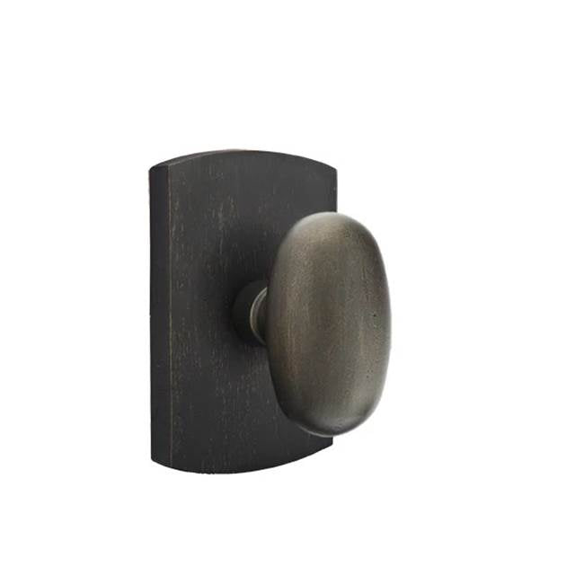 Emtek - Concealed, Privacy, No.4 Rosette, Bronze Egg Knob, MB - Medium Bronze Patina