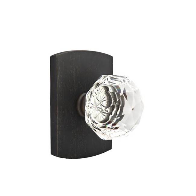Emtek - Concealed, Privacy, No.4 Rosette, Diamond Crystal Knob, MB - Medium Bronze Patina
