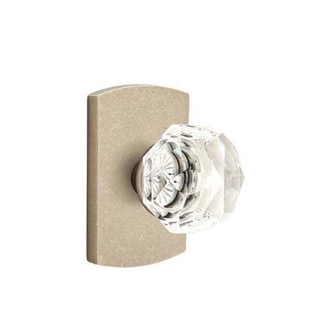 Emtek - Dummy, No.4 Rosette, Diamond Crystal Knob, TWB - Tumbled White Bronze