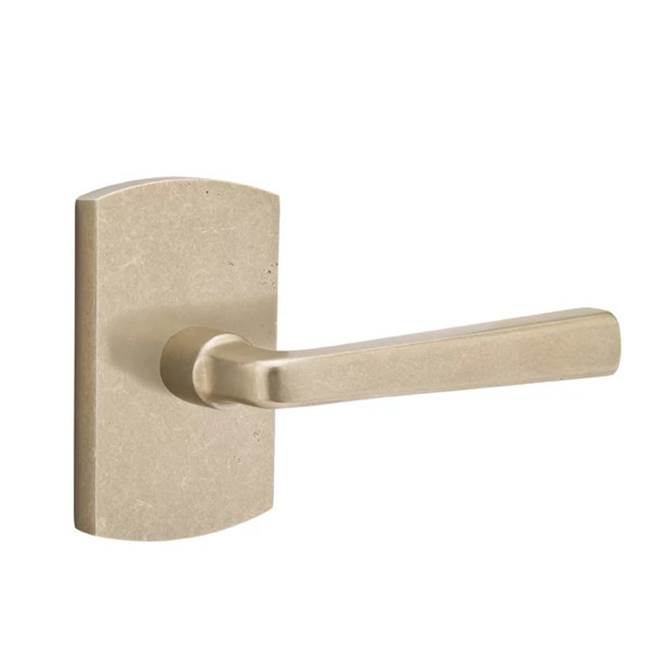 Emtek - Passage, No.4 Rosette, Cimarron Lever, LH, TWB - Tumbled White Bronze