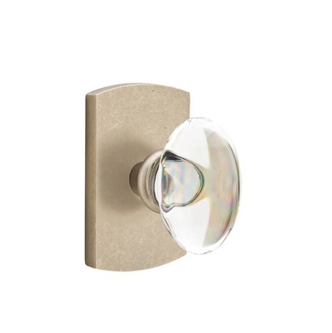 Emtek - Dummy, No.4 Rosette, Hampton Knob, TWB - Tumbled White Bronze