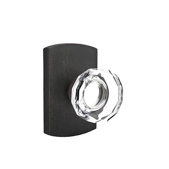 Emtek - Passage, No.4 Rosette, Lowell Crystal Knob, MB - Medium Bronze Patina