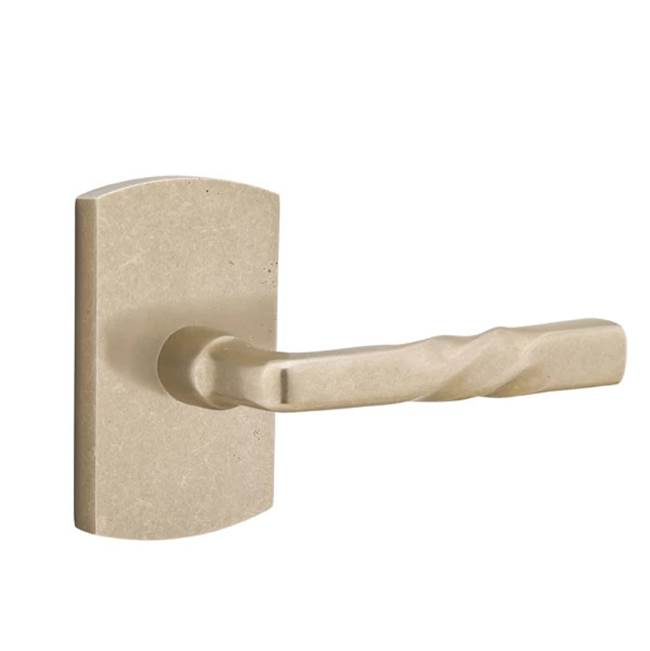 Emtek - Passage, No.4 Rosette, Montrose Lever, RH, TWB - Tumbled White Bronze