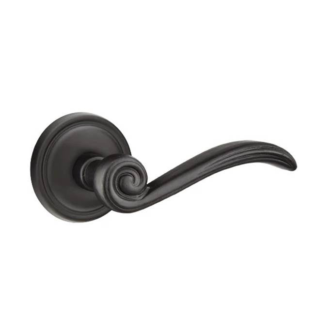 Emtek - Passage, No.12 Rosette, Medici Lever, RH, FB - Flat Black Bronze Patina