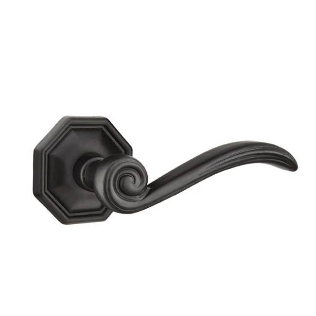 Emtek - Passage, No.15 Rosette, Medici Lever, RH, FB - Flat Black Bronze Patina