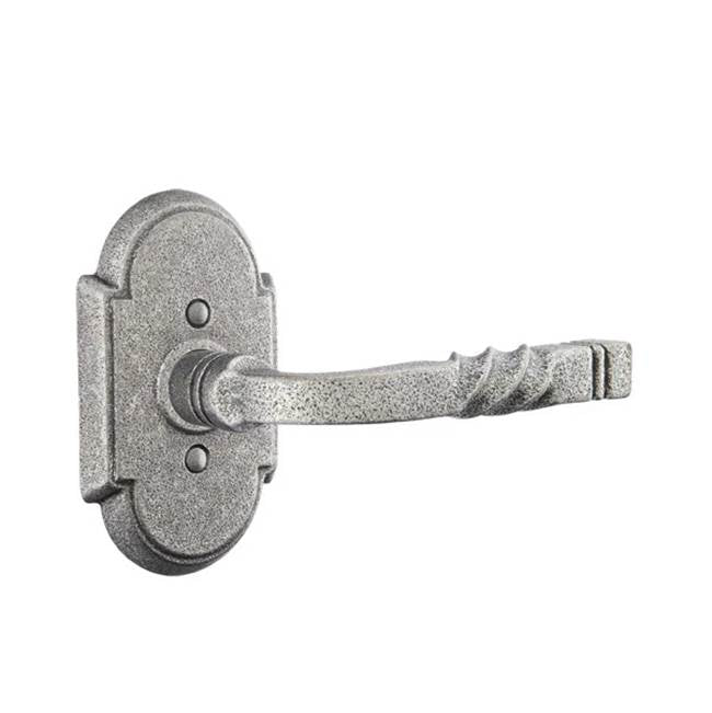 Emtek - Passage, Wrought Steel No.1 Rosette, San Carlos Lever, RH, SWS - Satin Steel