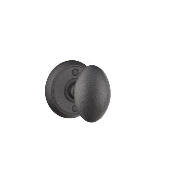 Emtek - Dummy, Wrought Steel No.2 Rosette, Savannah Knob, FBS - Flat Black Steel