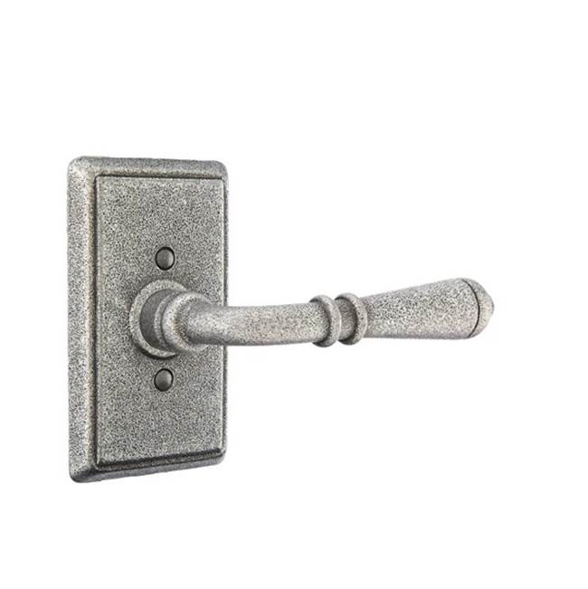 Emtek - Passage, Wrought Steel No.3 Rosette, Normandy Lever, LH, SWS - Satin Steel