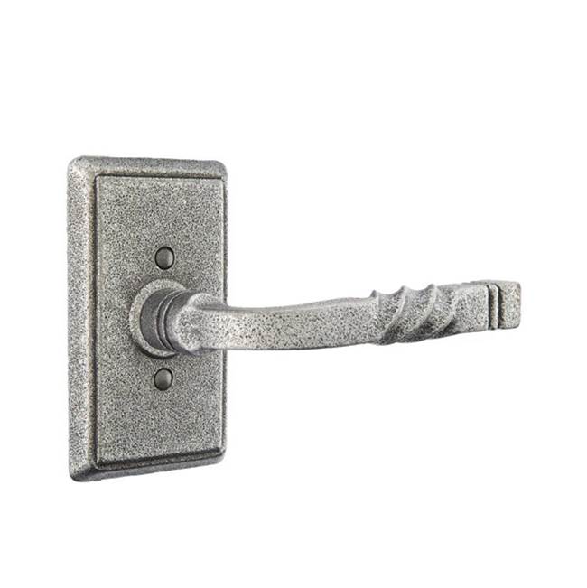 Emtek - Passage, Wrought Steel No.3 Rosette, San Carlos Lever, RH, SWS - Satin Steel