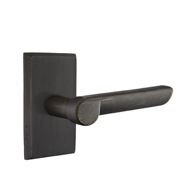 Emtek - Passage, No.3 Rosette, Aurora Lever, LH, MB - Medium Bronze Patina