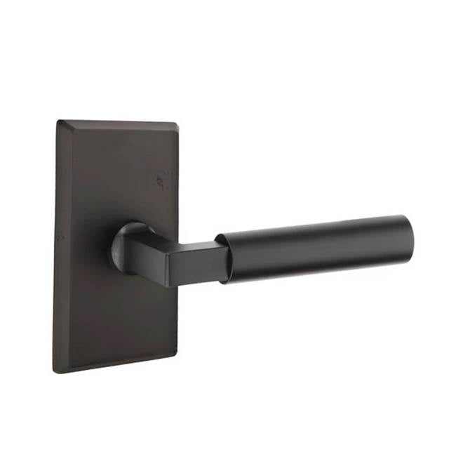 Emtek - Privacy, No.3 Rosette, Bryce Lever, LH, FB - Flat Black Bronze Patina