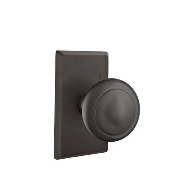 Emtek - Privacy, No.3 Rosette, Butte Knob, FB - Flat Black Bronze Patina