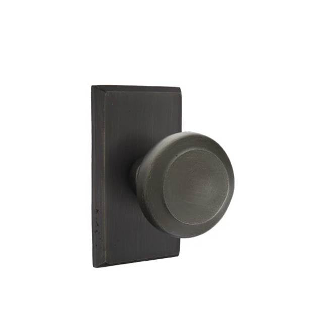 Emtek - Privacy, No.3 Rosette, Butte Knob, MB - Medium Bronze Patina