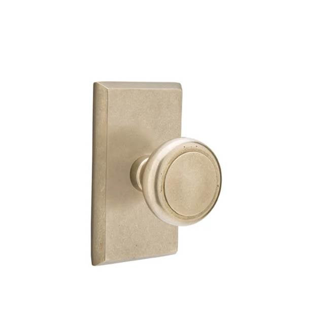 Emtek - Privacy, No.3 Rosette, Butte Knob, TWB - Tumbled White Bronze
