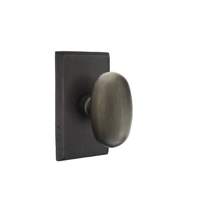 Emtek - Dummy, No.3 Rosette, Bronze Egg Knob, MB - Medium Bronze Patina