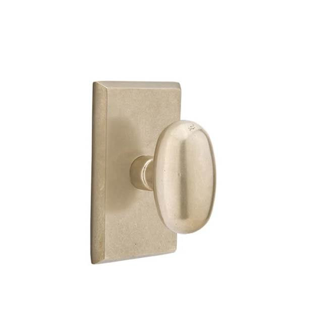 Emtek - Dummy, No.3 Rosette, Bronze Egg Knob, TWB - Tumbled White Bronze