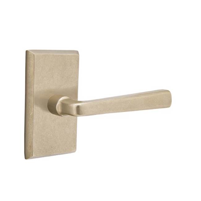 Emtek - Privacy, No.3 Rosette, Cimarron Lever, RH, TWB - Tumbled White Bronze