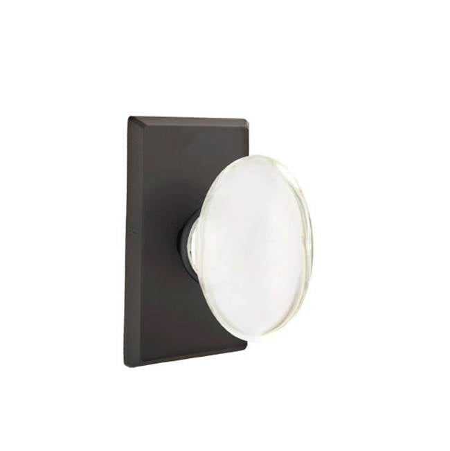 Emtek - Concealed, Passage, No.3 Rosette, Hampton Knob, FB - Flat Black Bronze Patina