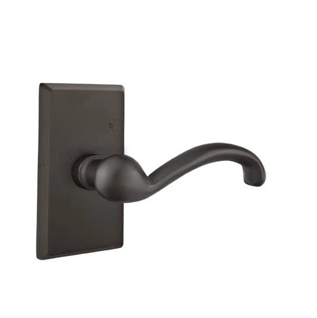 Emtek - Privacy, No.3 Rosette, Teton Lever, RH, FB - Flat Black Bronze Patina