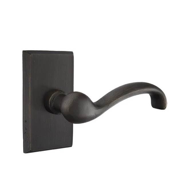 Emtek - Privacy, No.3 Rosette, Teton Lever, RH, MB - Medium Bronze Patina