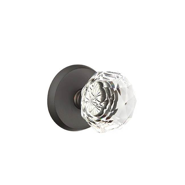 Emtek - Passage, No.2 Rosette, Diamond Crystal Knob, FB - Flat Black Bronze Patina
