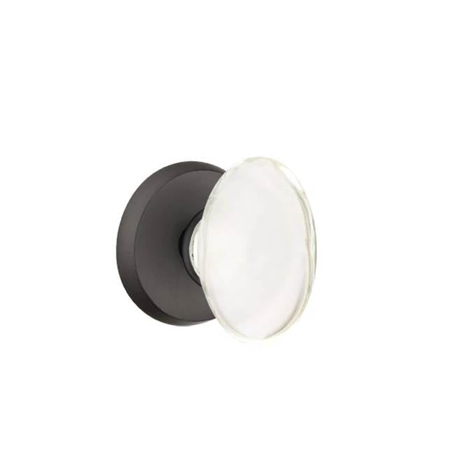 Emtek - Concealed, Passage, No.2 Rosette, Hampton Knob, FB - Flat Black Bronze Patina