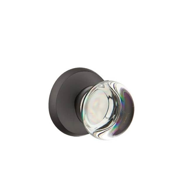 Emtek - Privacy, No.2 Rosette, Providence Crystal Knob, FB - Flat Black Bronze Patina