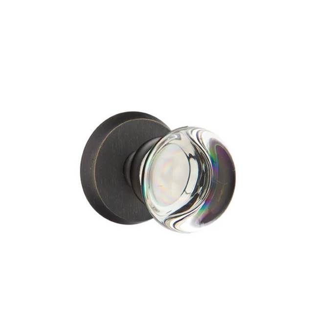 Emtek - Privacy, No.2 Rosette, Providence Crystal Knob, MB - Medium Bronze Patina