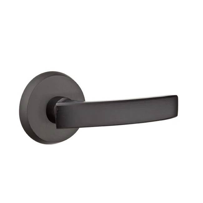 Emtek - Privacy, No.2 Rosette, Yuma Lever, LH, FB - Flat Black Bronze Patina