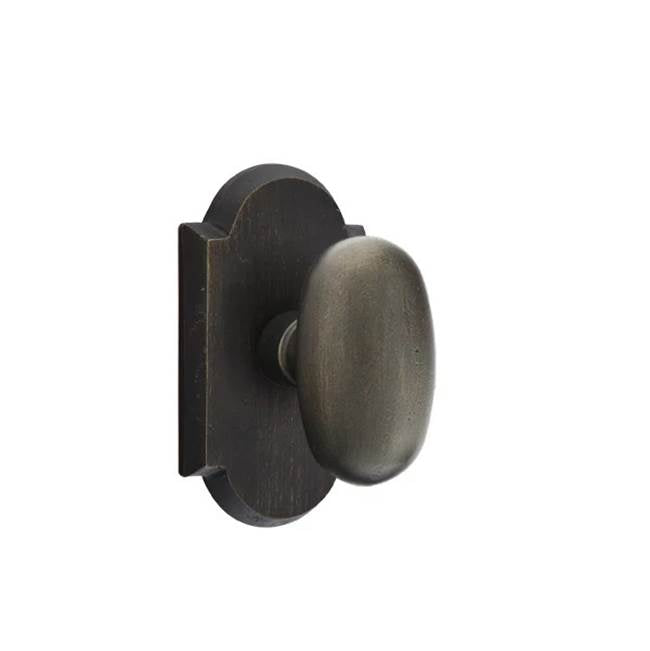 Emtek - Concealed, Passage, No.1 Rosette, Bronze Egg Knob, MB - Medium Bronze Patina