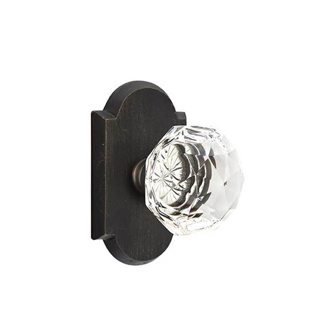 Emtek - Concealed, Passage, No.1 Rosette, Diamond Crystal Knob, MB - Medium Bronze Patina