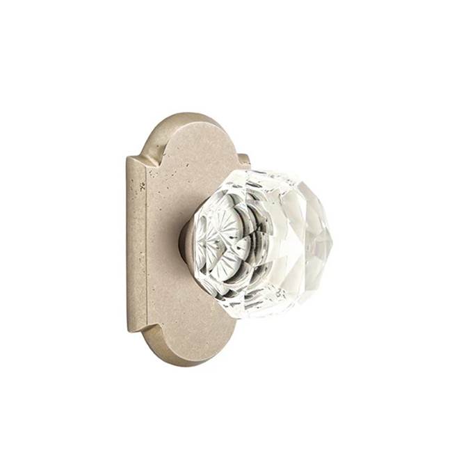 Emtek - Passage, No.1 Rosette, Diamond Crystal Knob, TWB - Tumbled White Bronze
