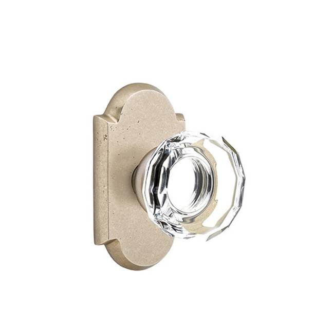 Emtek - Dummy, No.1 Rosette, Lowell Crystal Knob, TWB - Tumbled White Bronze