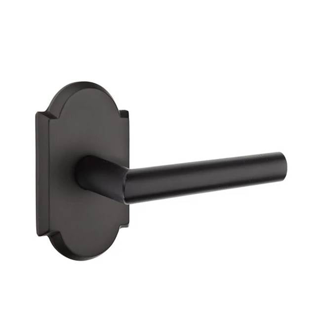 Emtek - Passage, No.1 Rosette, Mariposa Lever, RH, FB - Flat Black Bronze Patina