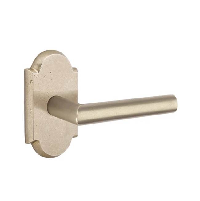 Emtek - Passage, No.1 Rosette, Mariposa Lever, RH, TWB - Tumbled White Bronze
