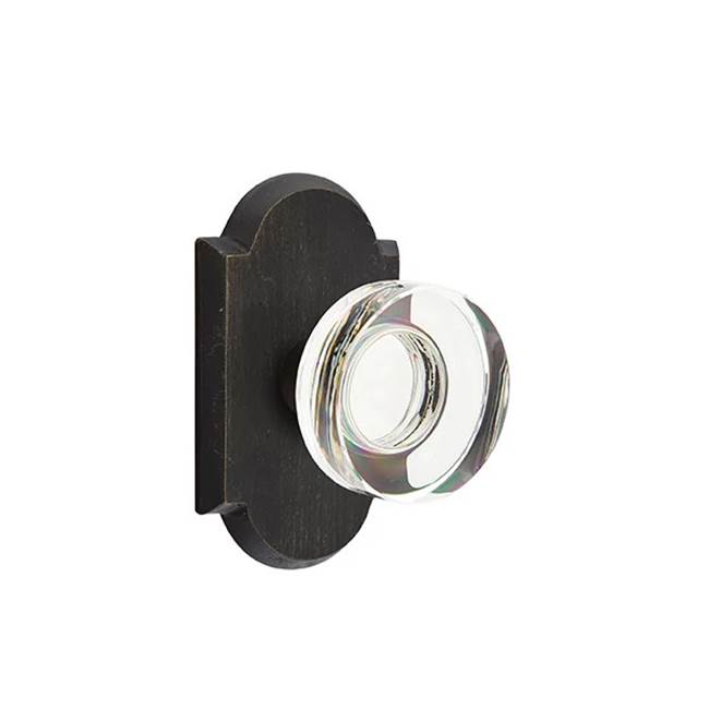 Emtek - Dummy, No.1 Rosette, Modern Disc Crystal Knob, MB - Medium Bronze Patina