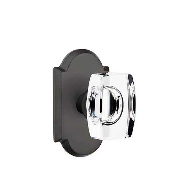 Emtek - Dummy, No.1 Rosette, Windsor Crystal Knob, FB - Flat Black Bronze Patina