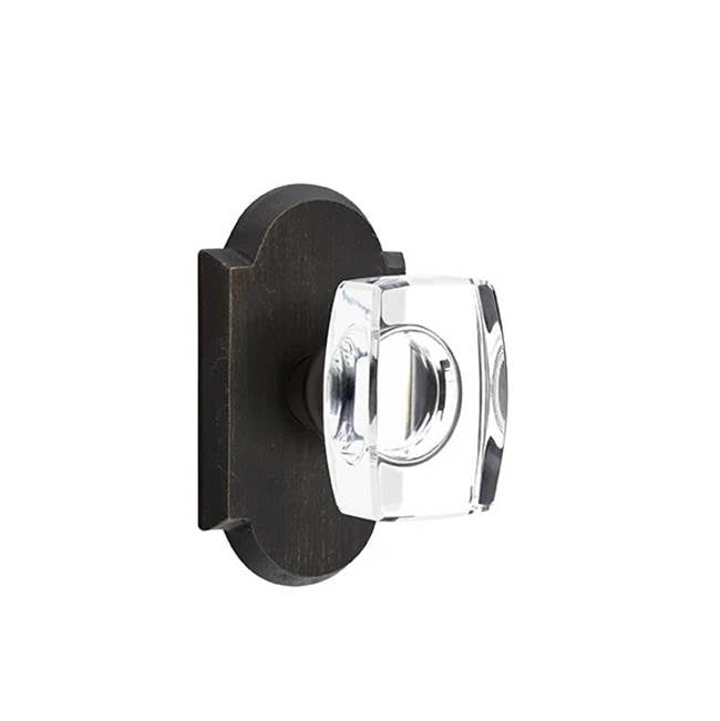 Emtek - Dummy, No.1 Rosette, Windsor Crystal Knob, MB - Medium Bronze Patina