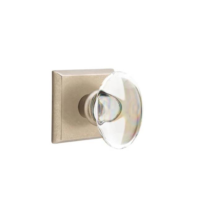 Emtek - Passage, No.6 Rosette, Hampton Knob, TWB - Tumbled White Bronze