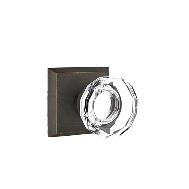 Emtek - Dummy, No.6 Rosette, Lowell Crystal Knob, MB - Medium Bronze Patina