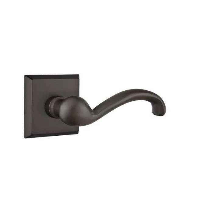 Emtek - Passage, No.6 Rosette, Teton Lever, LH, FB - Flat Black Bronze Patina