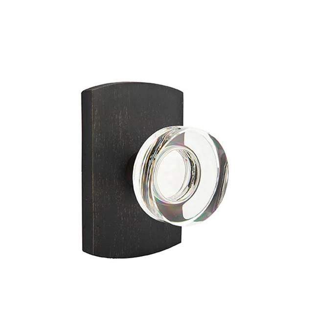 Emtek - Concealed, Privacy, No.4 Rosette, Modern Disc Crystal Knob, MB - Medium Bronze Patina