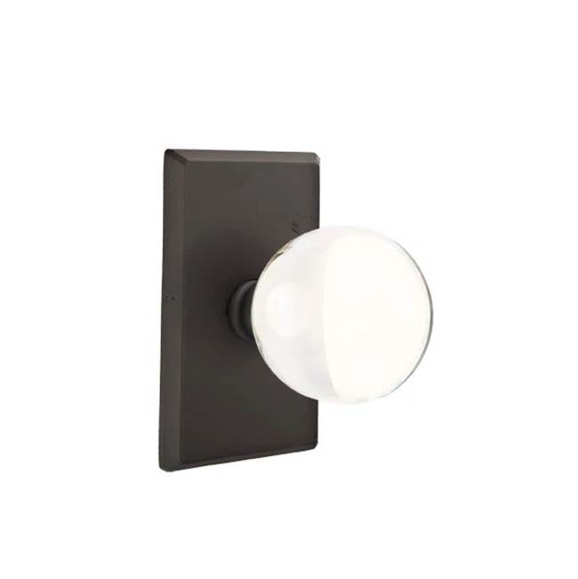 Emtek - Dummy, No.3 Rosette, Bristol Knob, FB - Flat Black Bronze Patina