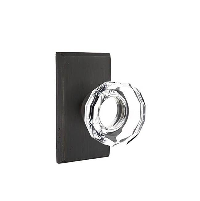 Emtek - Passage, No.3 Rosette, Lowell Crystal Knob, MB - Medium Bronze Patina