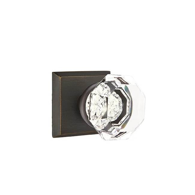 Emtek - Privacy, No.6 Rosette, Old Town Clear Knob, MB - Medium Bronze Patina
