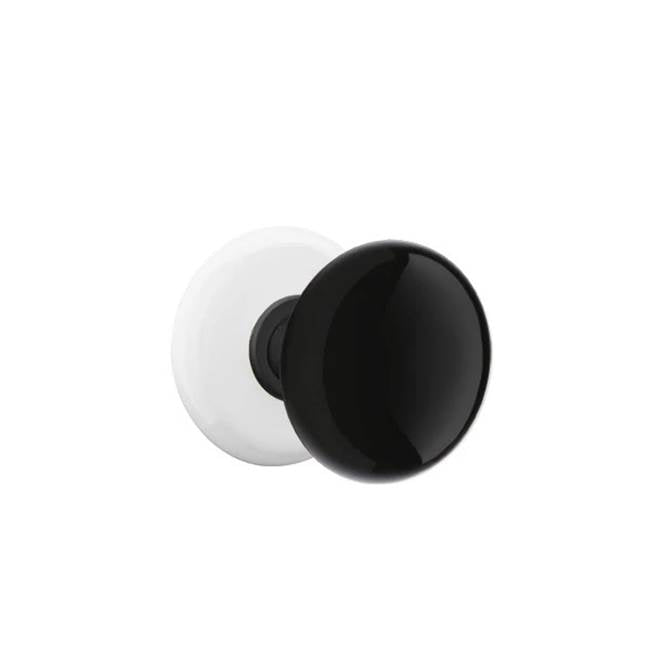 Emtek - Privacy, Porcelain Rosette, Ebony Knob, US19 - Flat Black